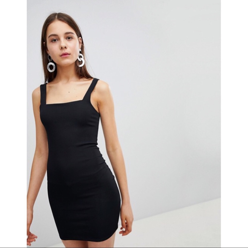 ASOS New Look Square Neck Rib Mini Dress